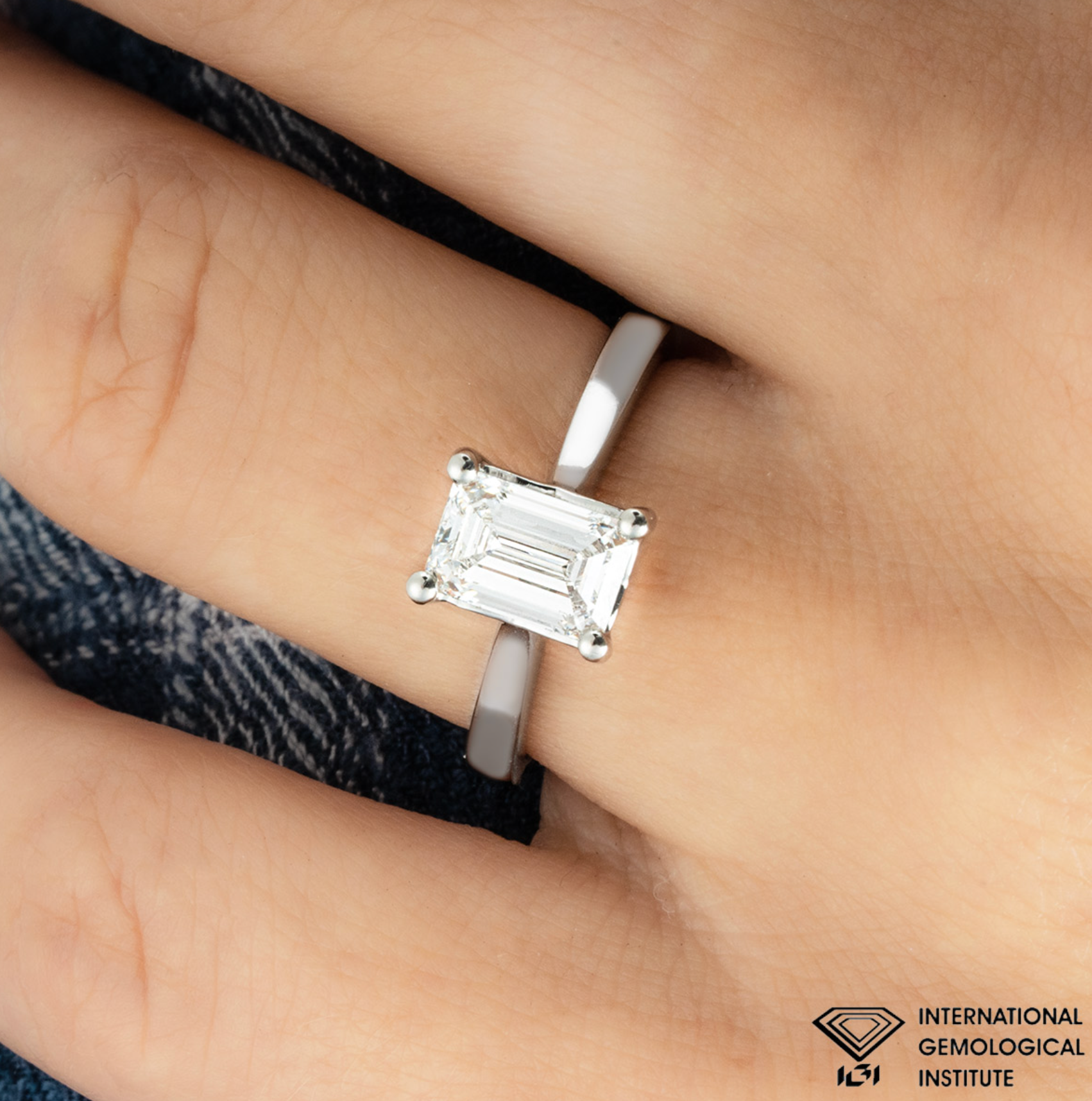 Bespoke Platinum set Lab Diamond Solitaire Ring - Size 53