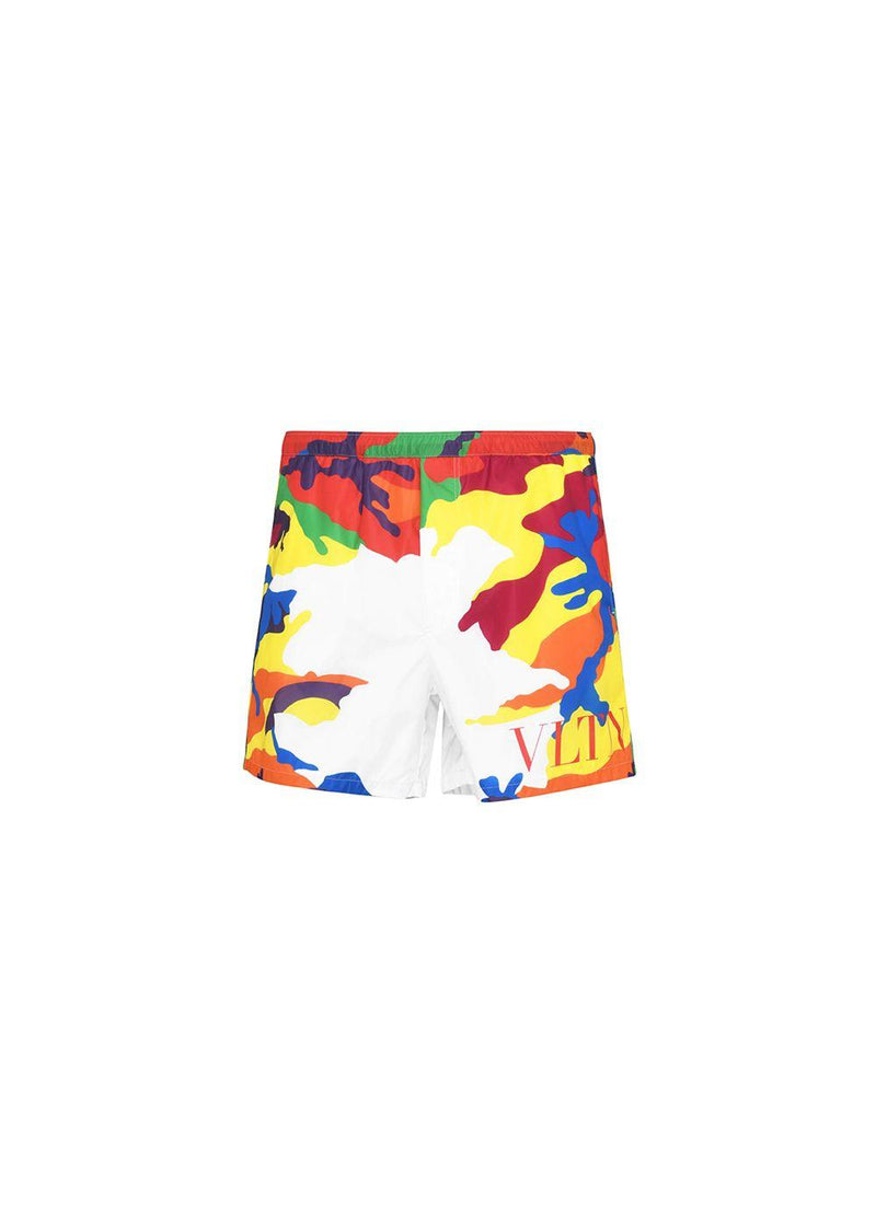 Multicolour VLTN camouflage swim shorts