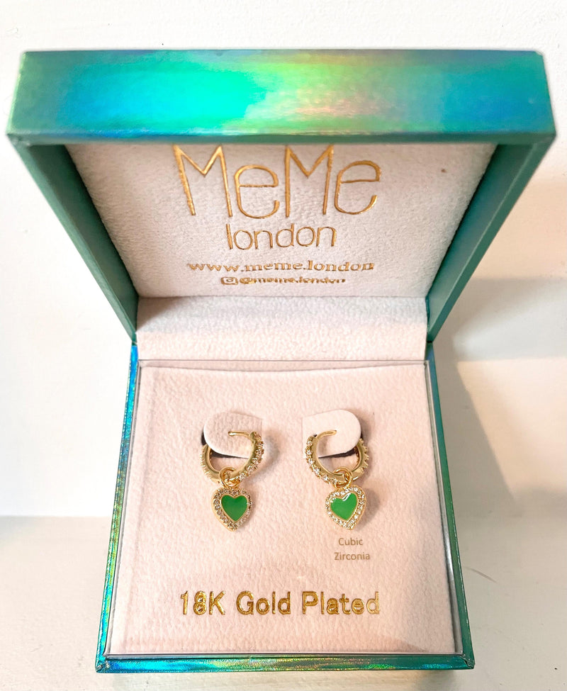 MeMe London Gold Plated Small Hoop Heart Earrings