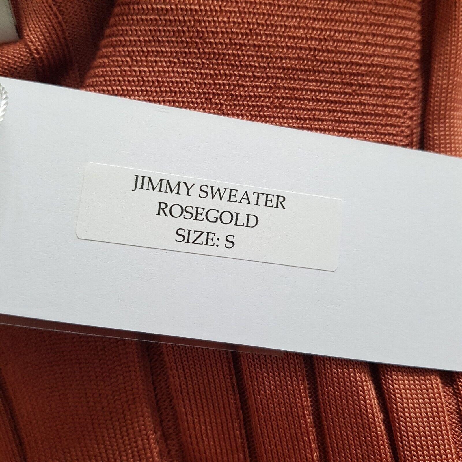 Rose Gold Ribbed Knit Jimmy Polo Shirt