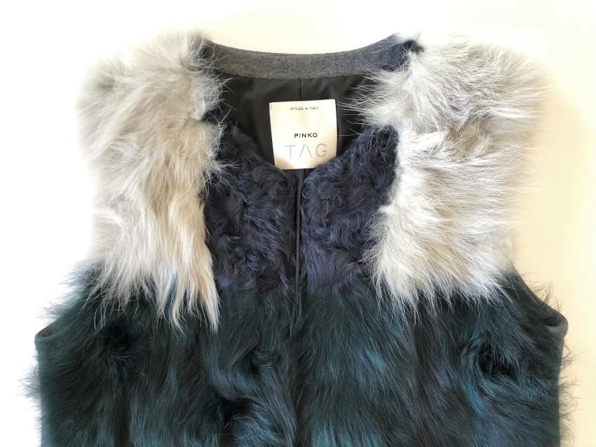 Pinko patchwork fur vest