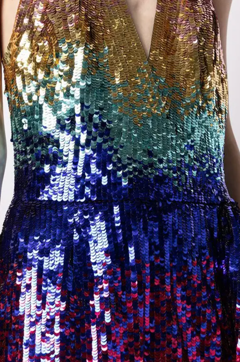 Zuhair Murad Gradient-Sequin Halterneck Gown