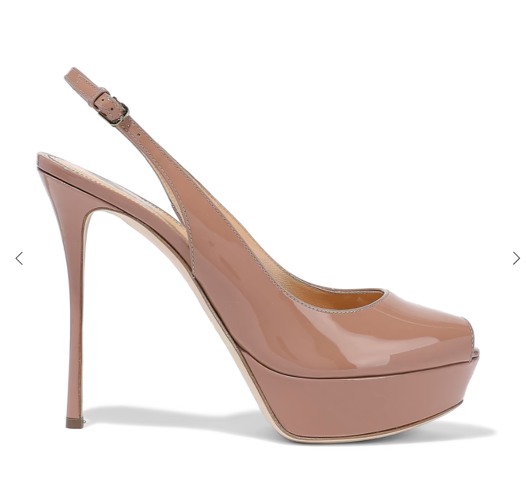 Antique Rose patent leather Alton slingback heeled sandals