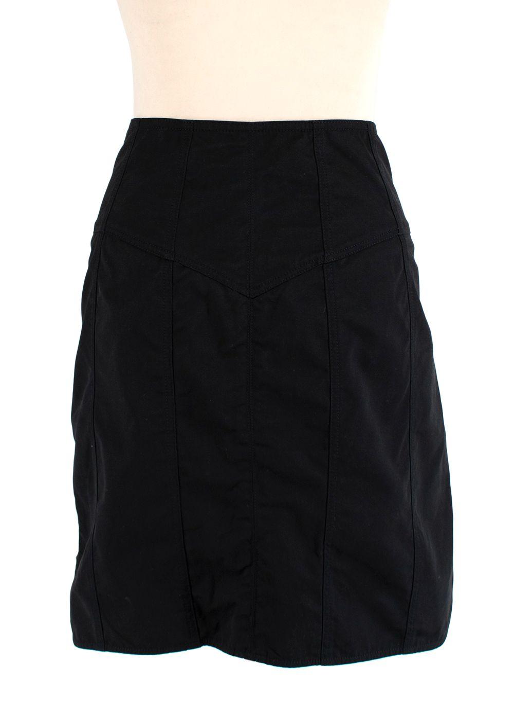 Black Zip-Front Cargo Skirt