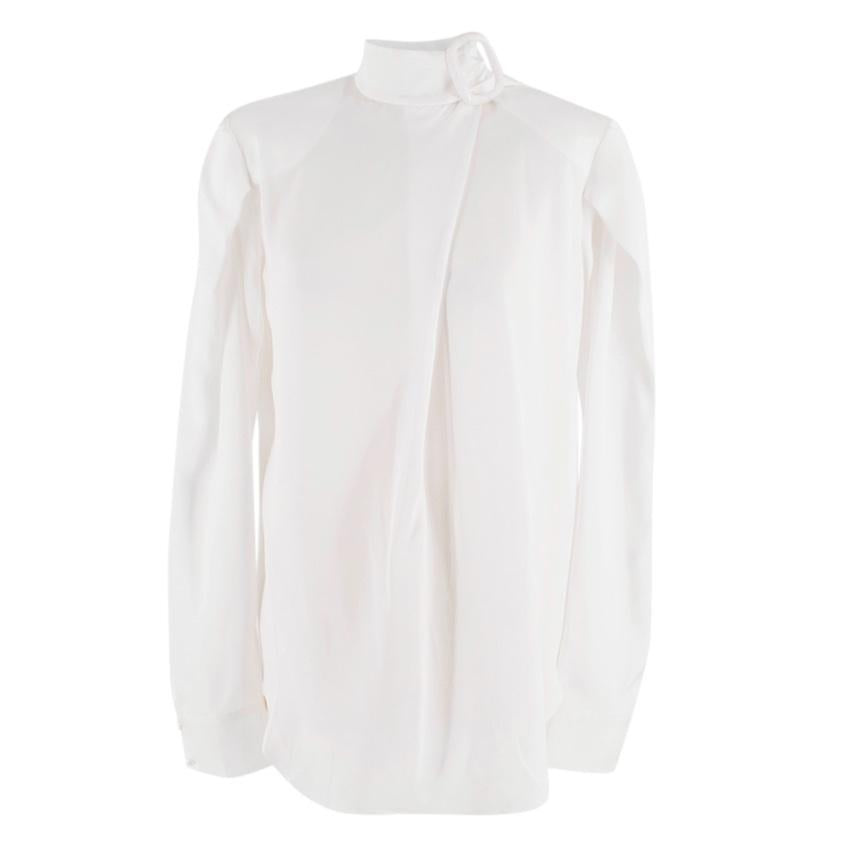 Materiel Tibilisi Buckle Neck Silk-satin blouse