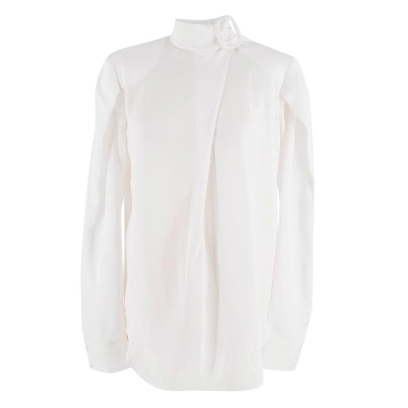 Materiel Tibilisi Buckle Neck Silk-satin blouse