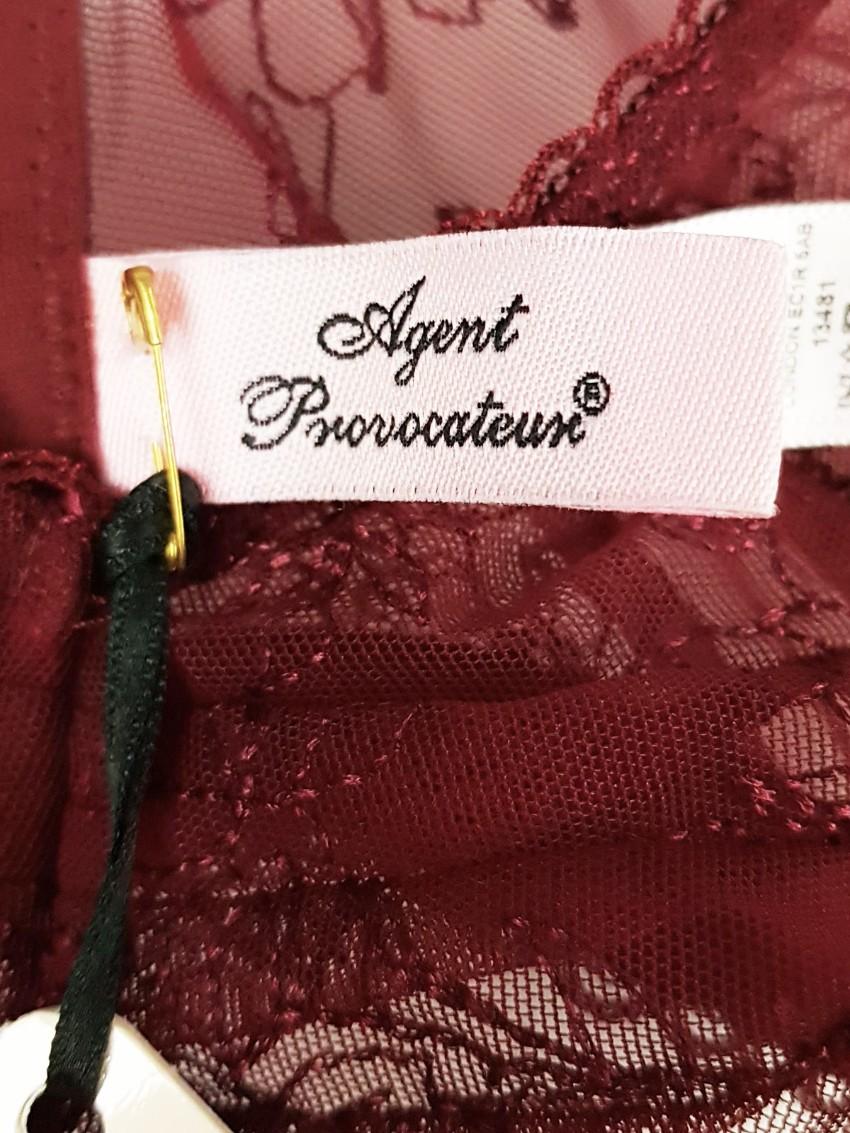 Agent Provocateur Burgundy Liv Floral Bra.