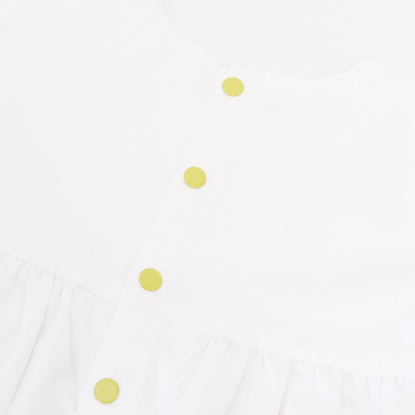 2 Angels girl's white dress with embroidered flowers