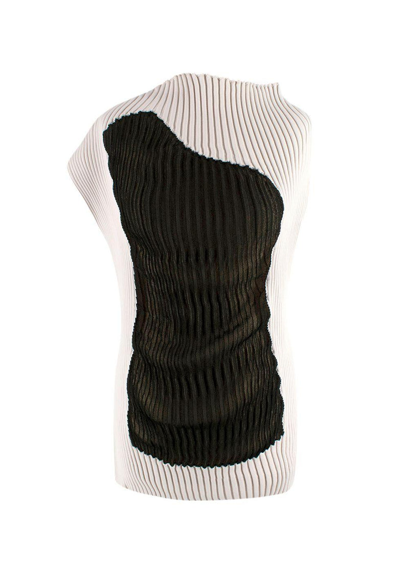 Issey Miyake Technical Jersey Pleated Colour-block Top