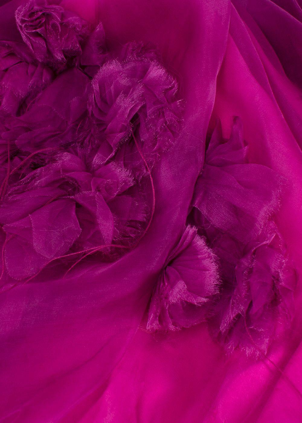Roksanda Purple Silk Tulle Floral Applique Dress