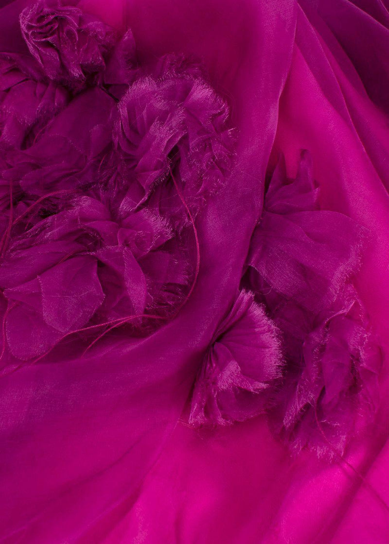 Roksanda Purple Silk Tulle Floral Applique Dress
