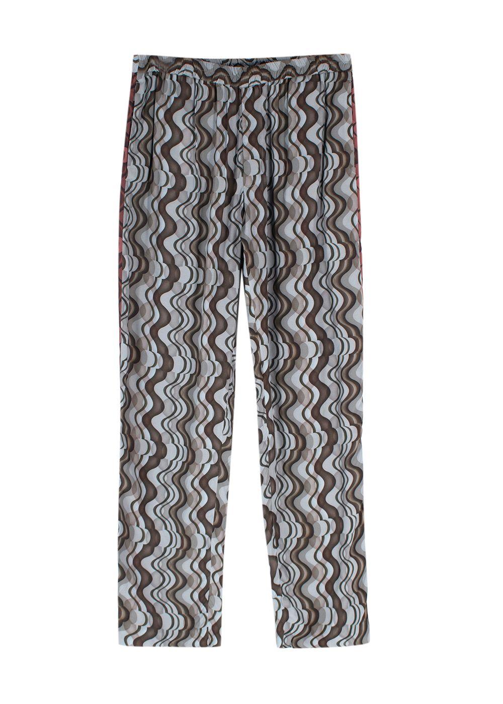 Dries Van Noten Geometric Print Contrast Stripe Joggers