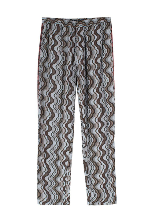 Dries Van Noten Geometric Print Contrast Stripe Joggers