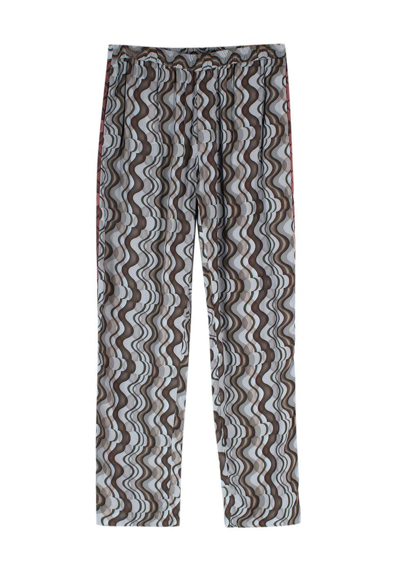 Dries Van Noten Geometric Print Contrast Stripe Joggers