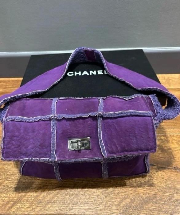 Chanel Purple Sheepskin Shoulder Bag
