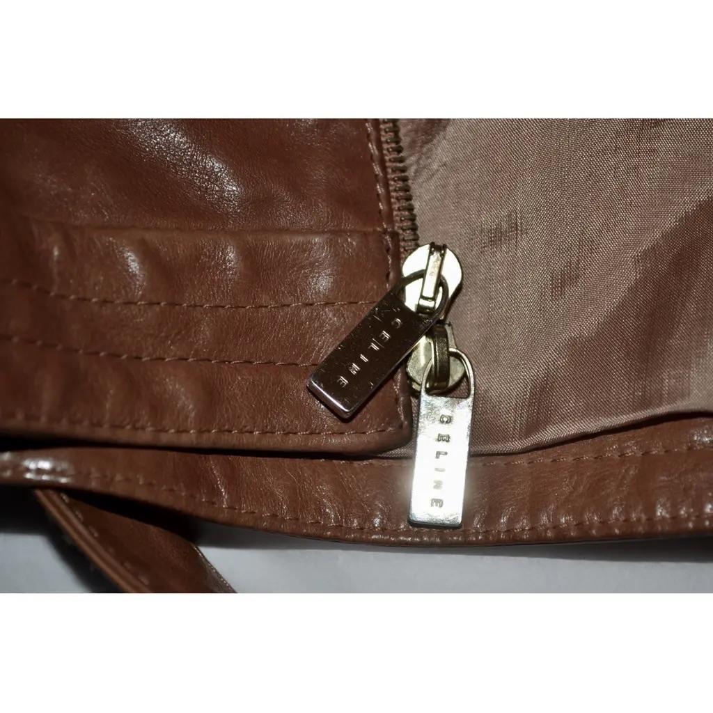 Celine Tan Leather Cropped  Jacket