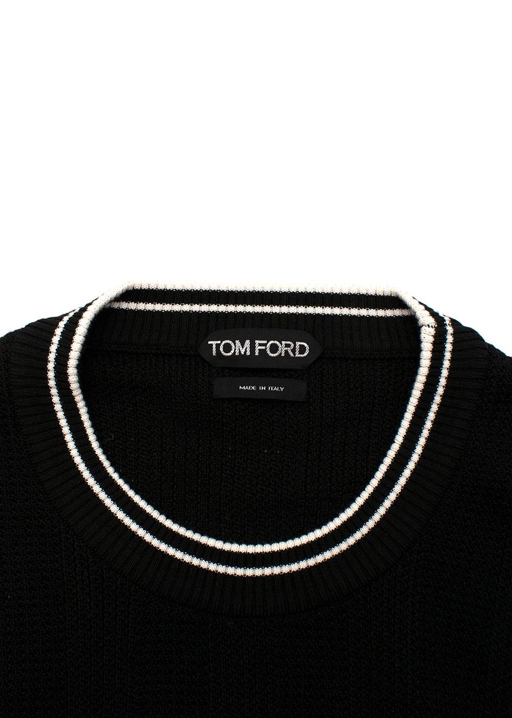 Tom Ford Black Silk & Cotton Knitted Jumper