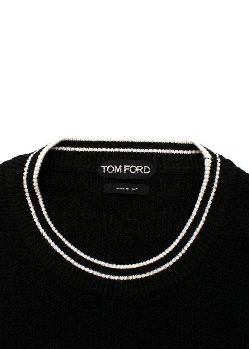 Tom Ford Black Silk & Cotton Knitted Jumper