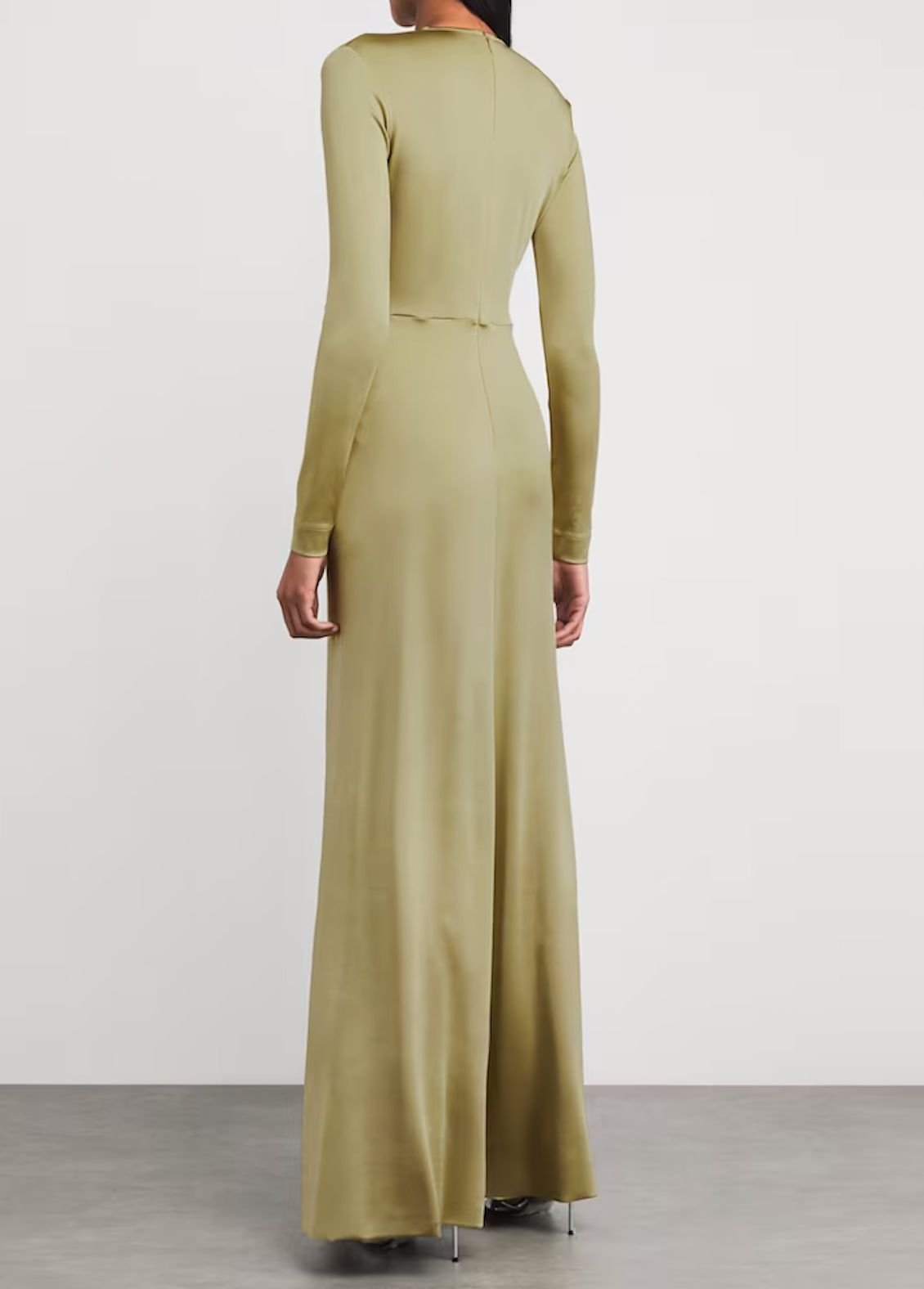 Victoria Beckham Long-Sleeve V-Neck Gown