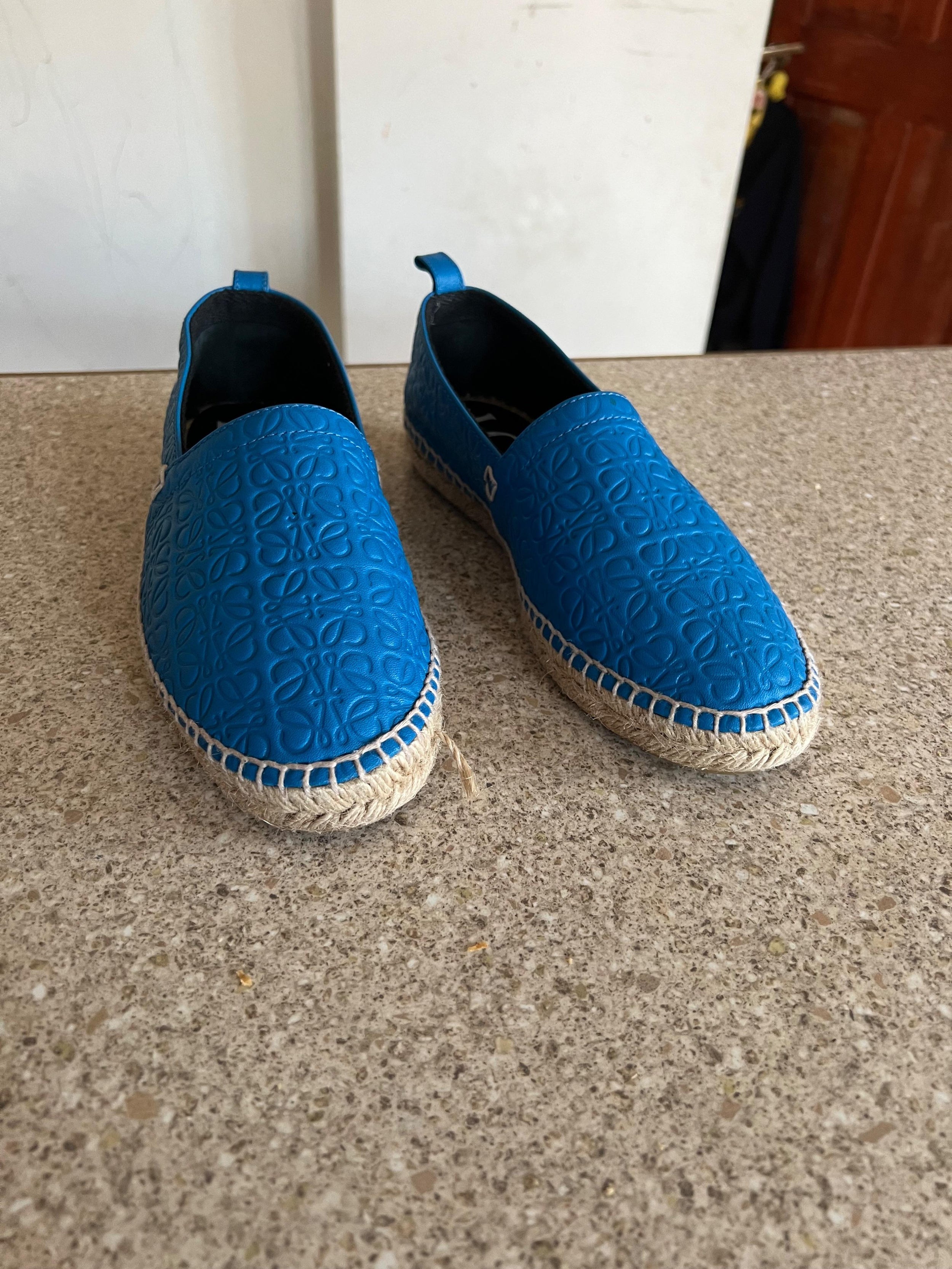 Loewe Blue Leather Espadrilles