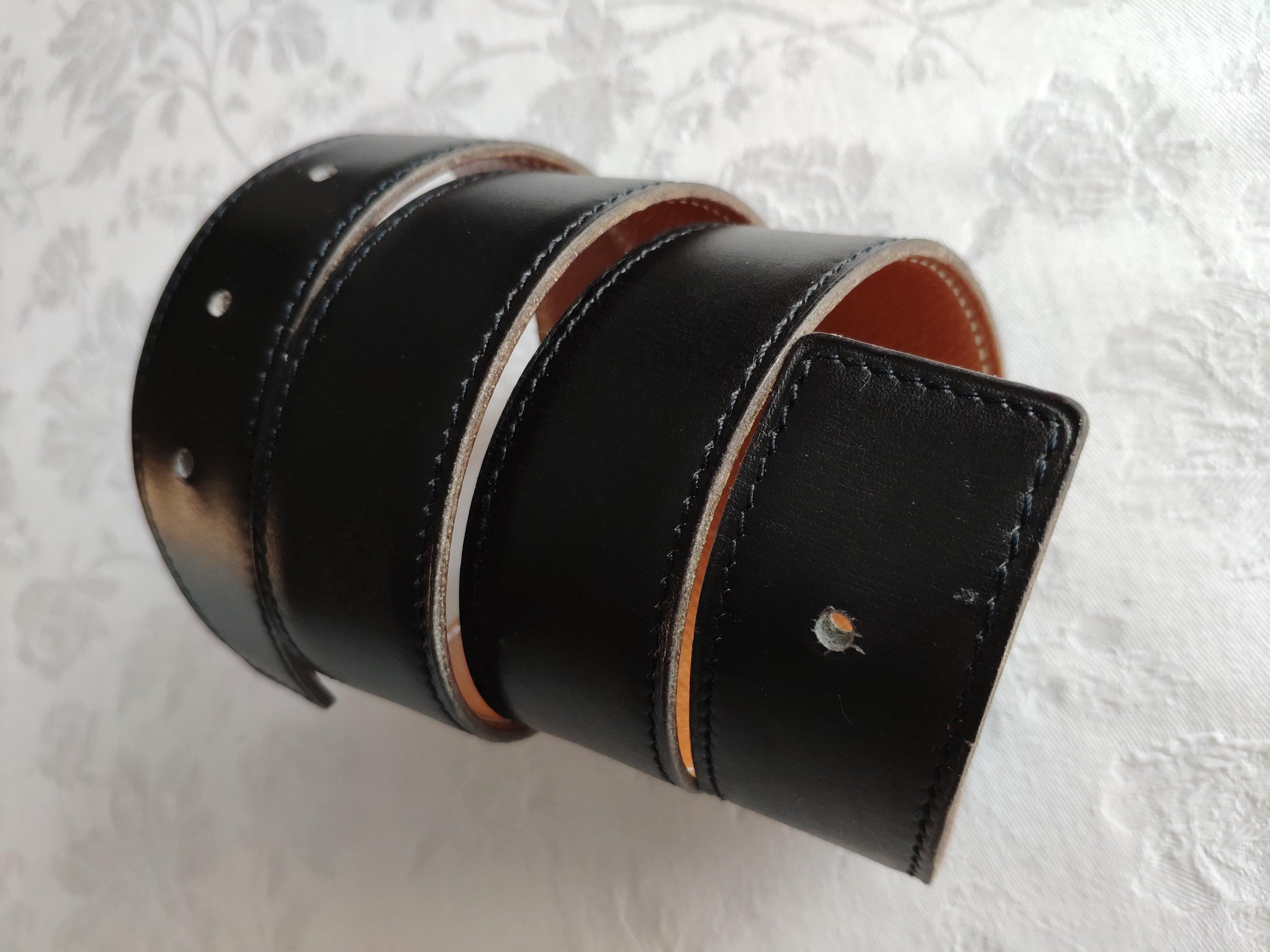 Hermes Black & Gold Reversible Belt in Epsom & Togo Leather