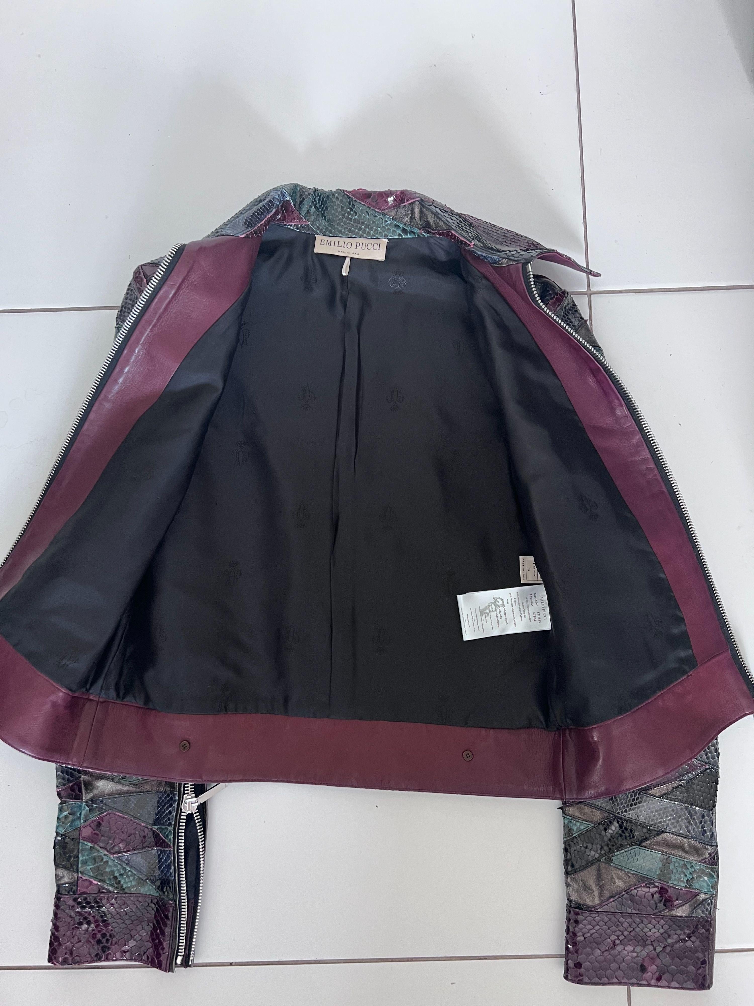 Python & Calf Leather Multicoloured Patchwork Jacket