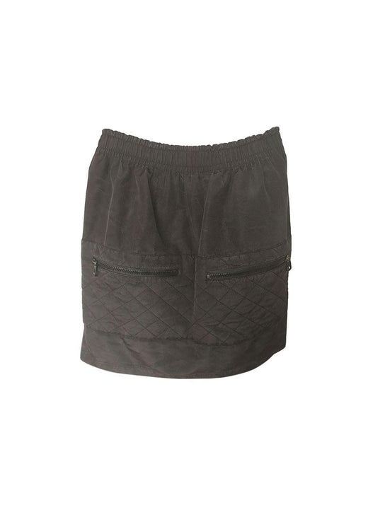Quilted CC Logo Silk Skirt