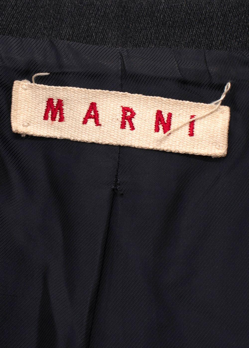 Marni Charcoal Belted Wool Blend Coat