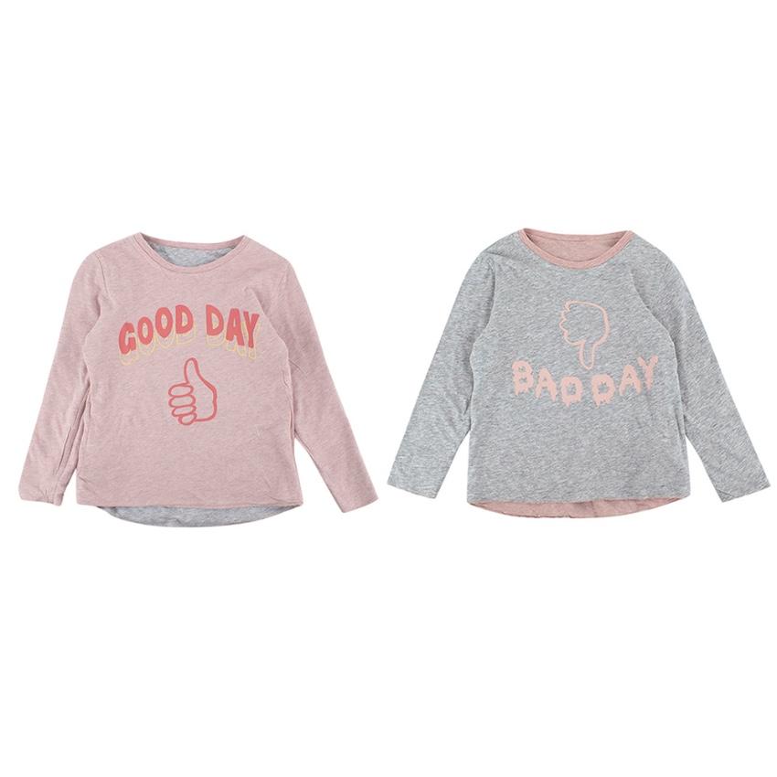 Stella McCartney Grey/Pink Good Day/Bad Day Cotton Reversible Sweater