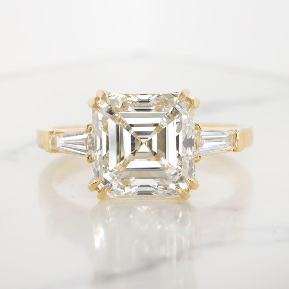 Verde 5ct IGI Certified Asscher Cut Lab-grown Diamond VS2 Ring