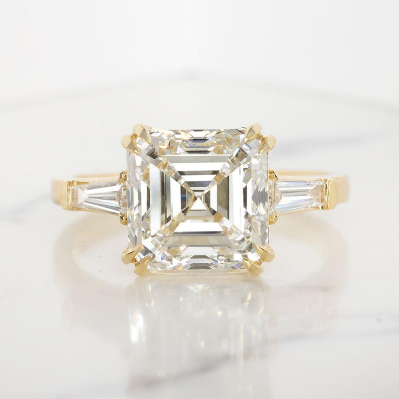 Verde 5ct IGI Certified Asscher Cut Lab-grown Diamond VS2 Ring