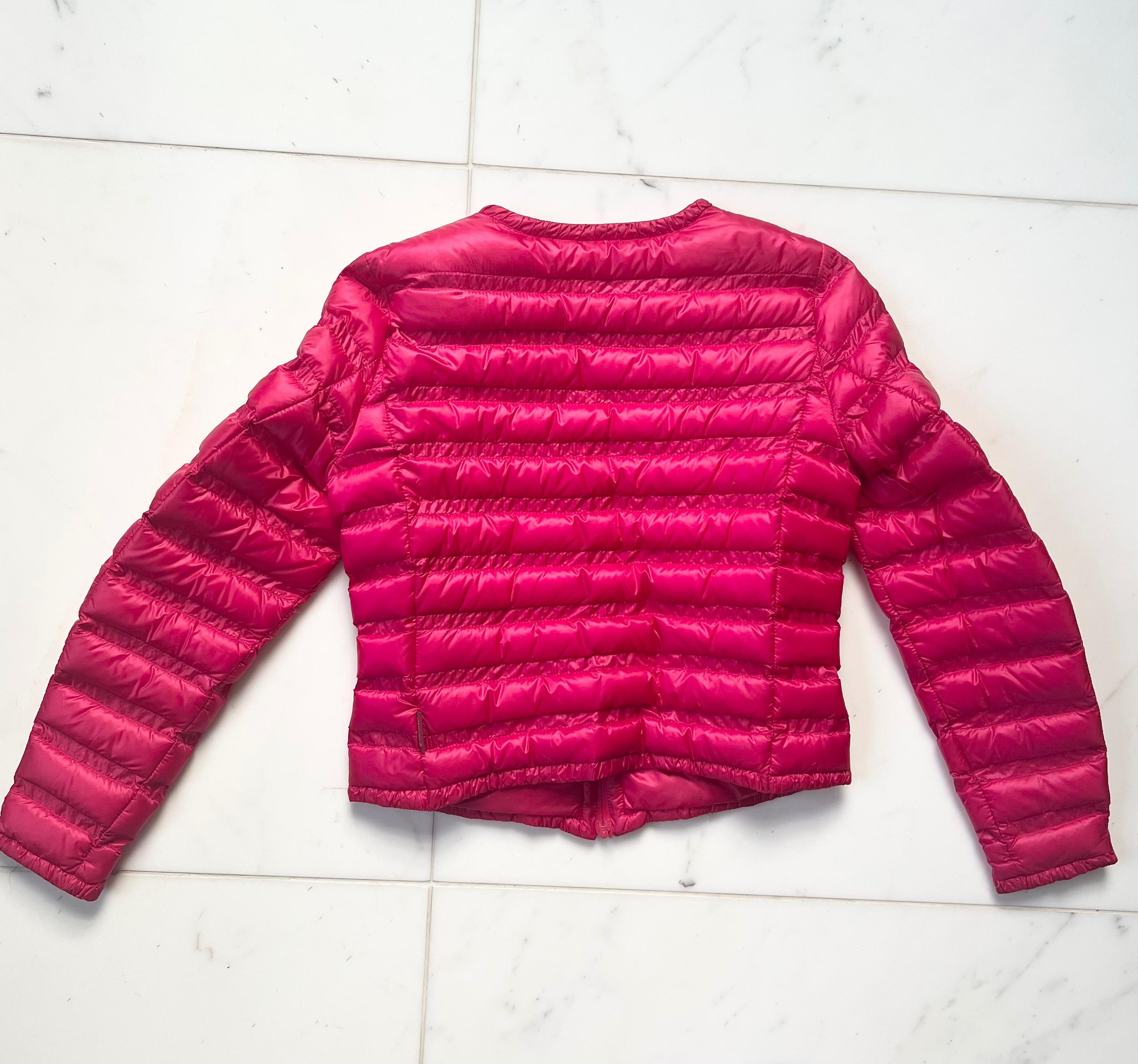 pink lightweight down jacket