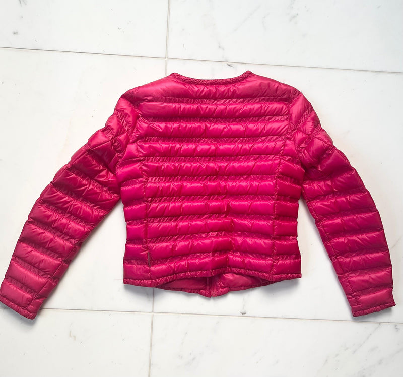 pink lightweight down jacket