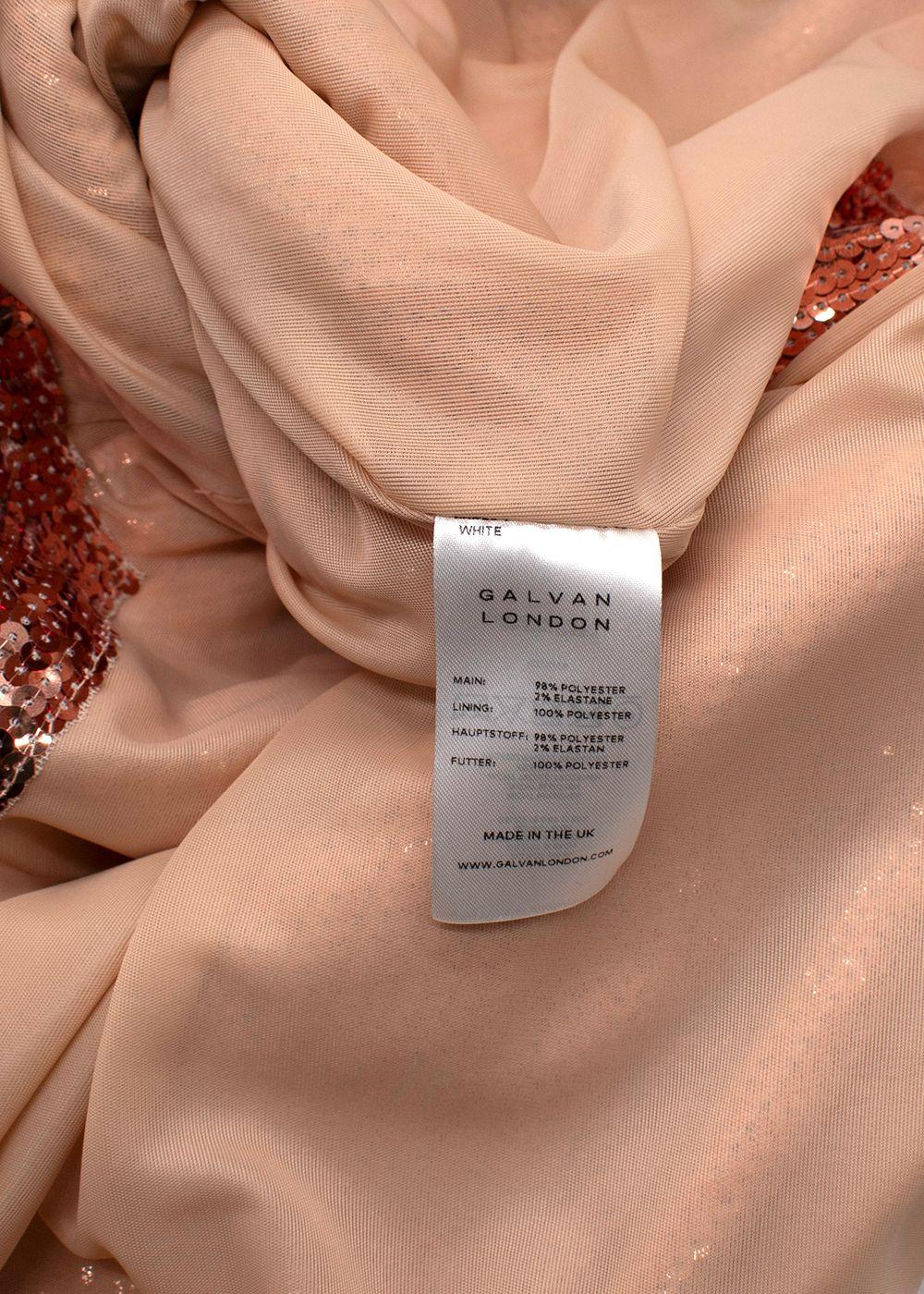 Galvan Rose Gold Mirror Sequin Valletta Dress