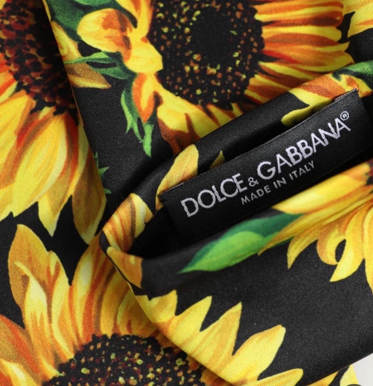 Dolce & Gabbana Sunflower Print Long Gloves