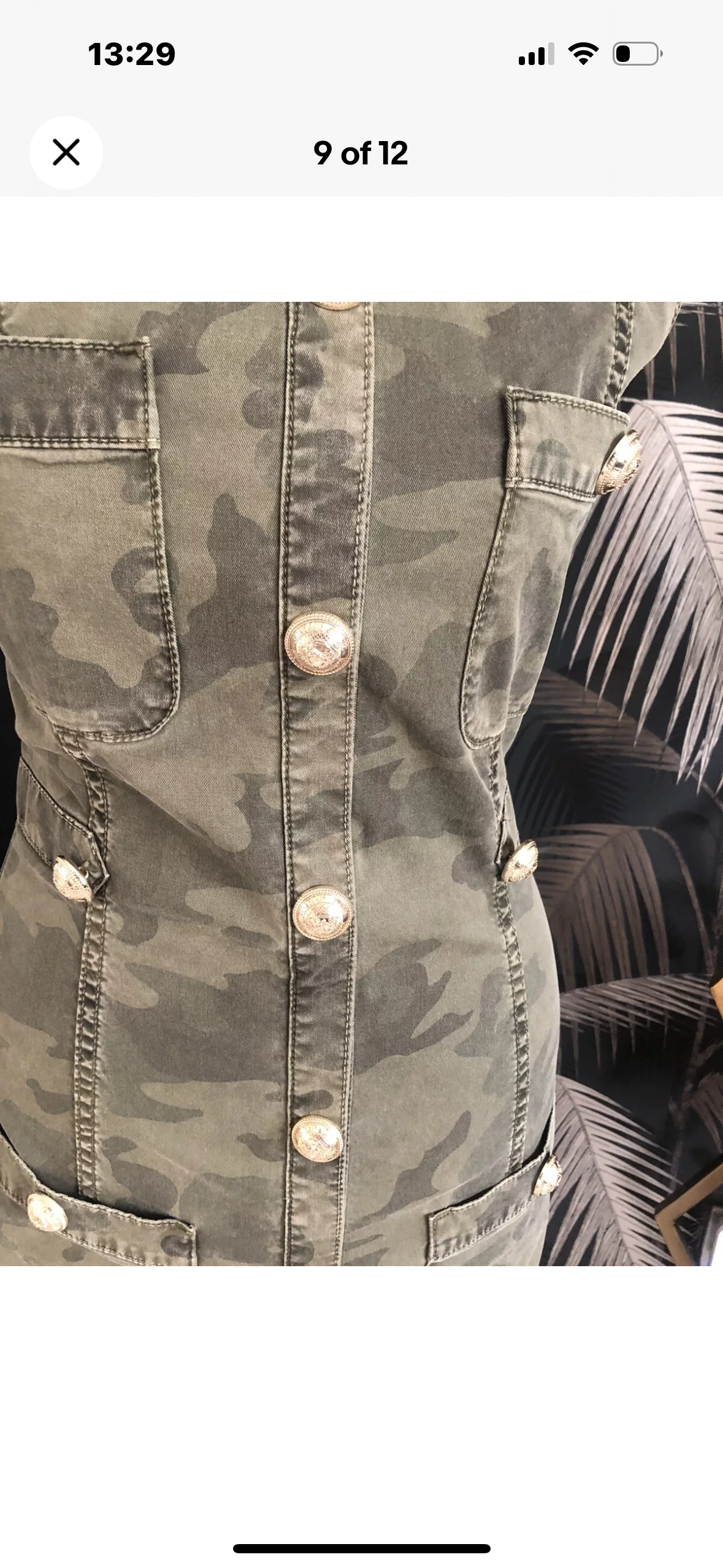Balmain Camouflage Button Front Dress