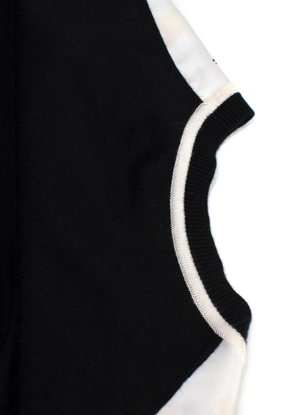 Hermes Black and White Printed Silk Twill Top