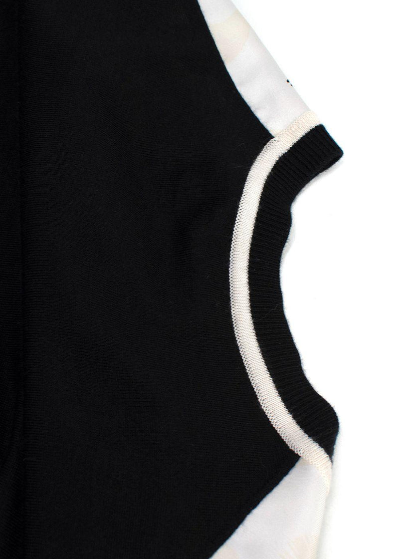 Hermes Black and White Printed Silk Twill Top