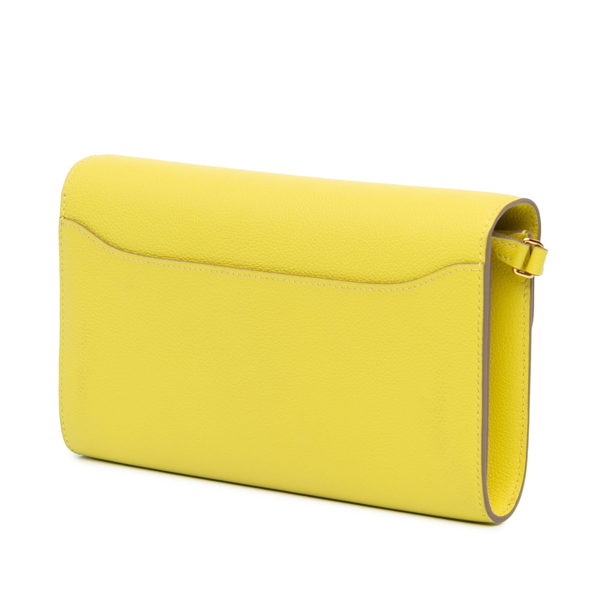 Hermes Lime Evercolor Constance Wallet To Go