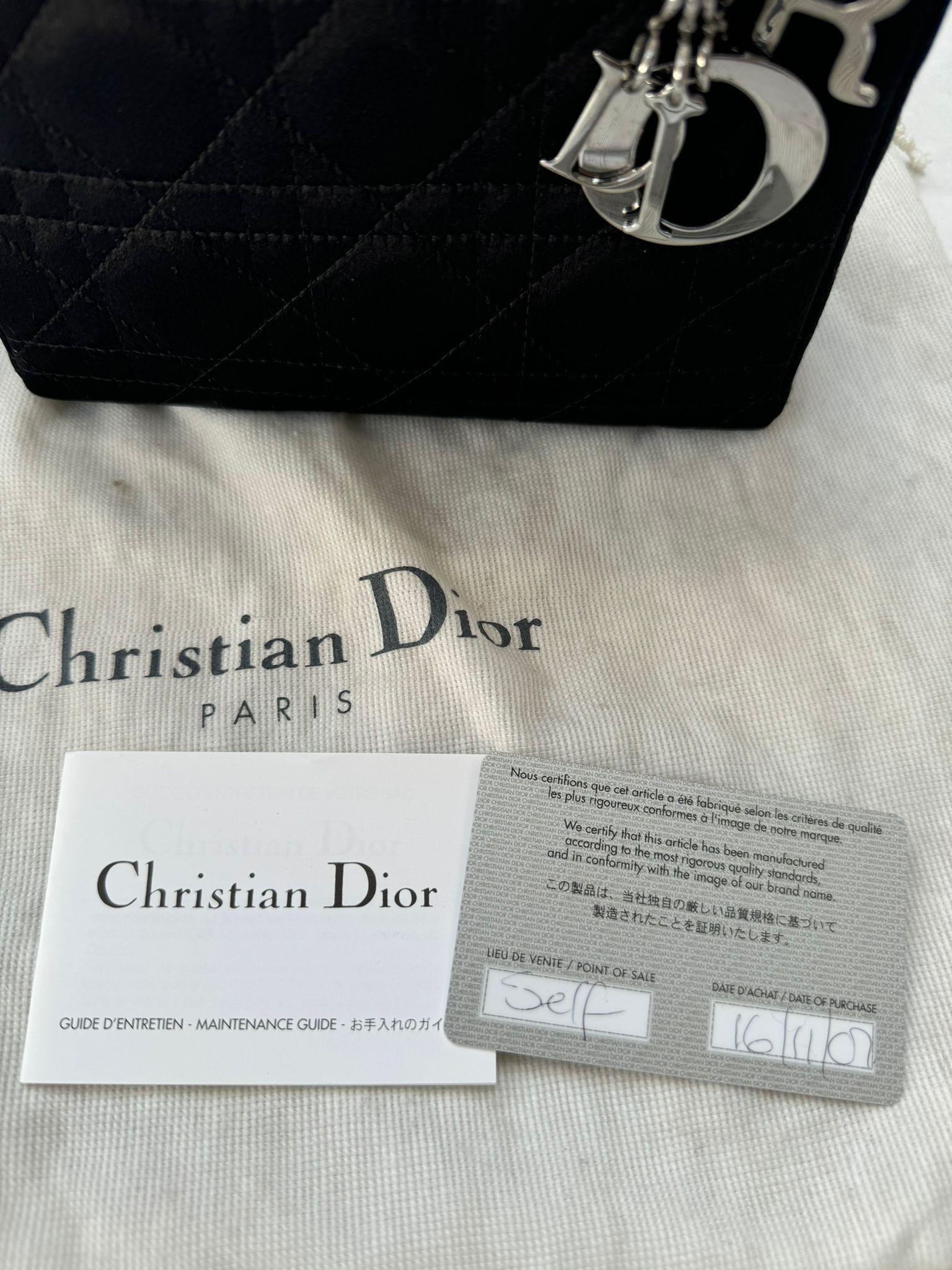 Mini Black Satin Lady Dior Bag
