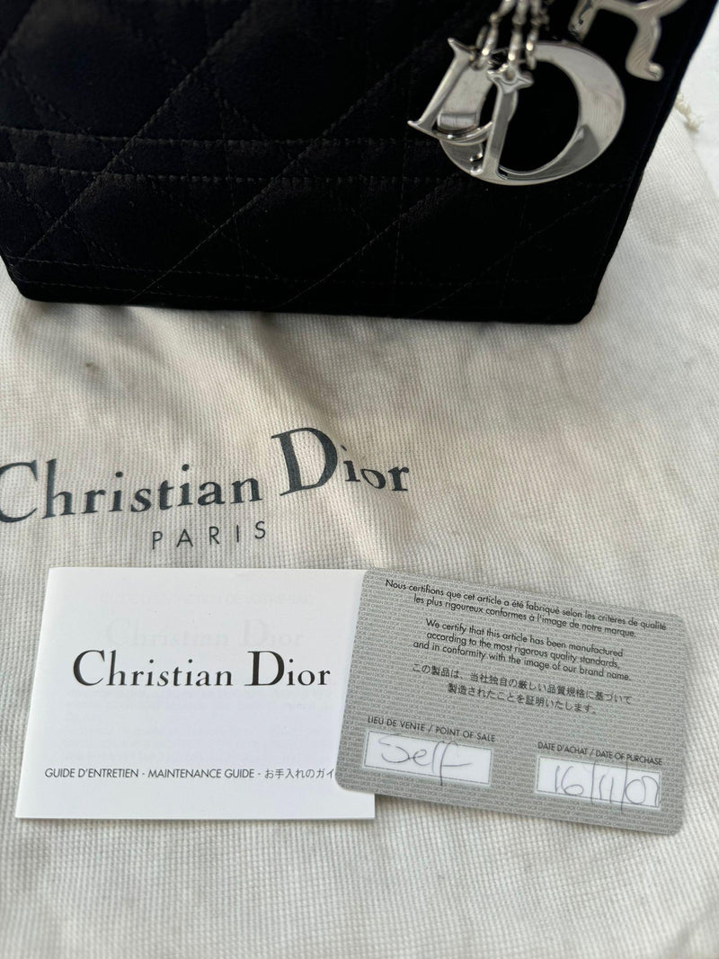 Mini Black Satin Lady Dior Bag