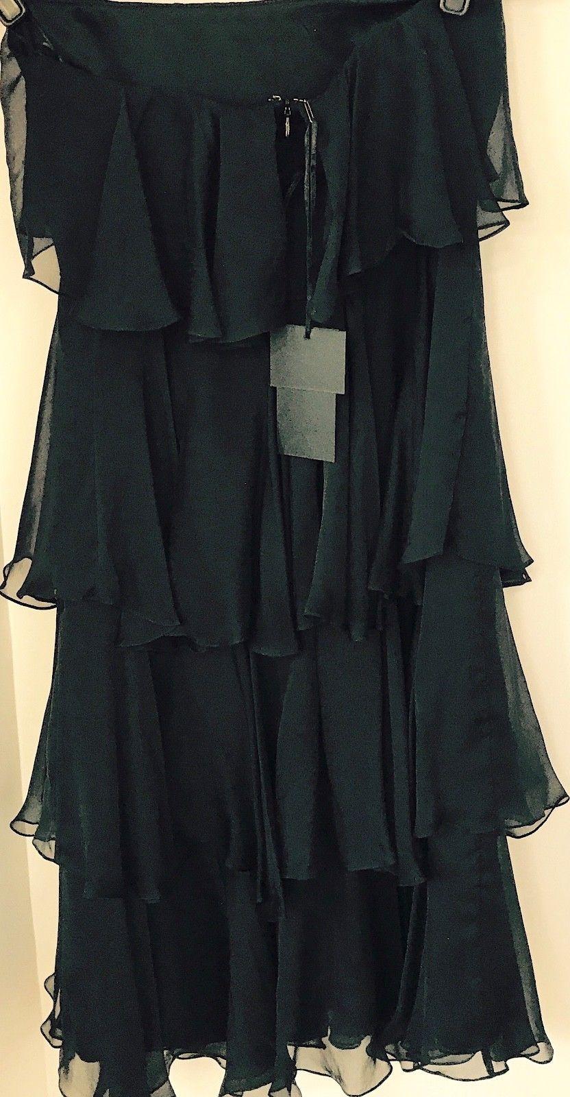 Silk Black Tiered Strapless Dress