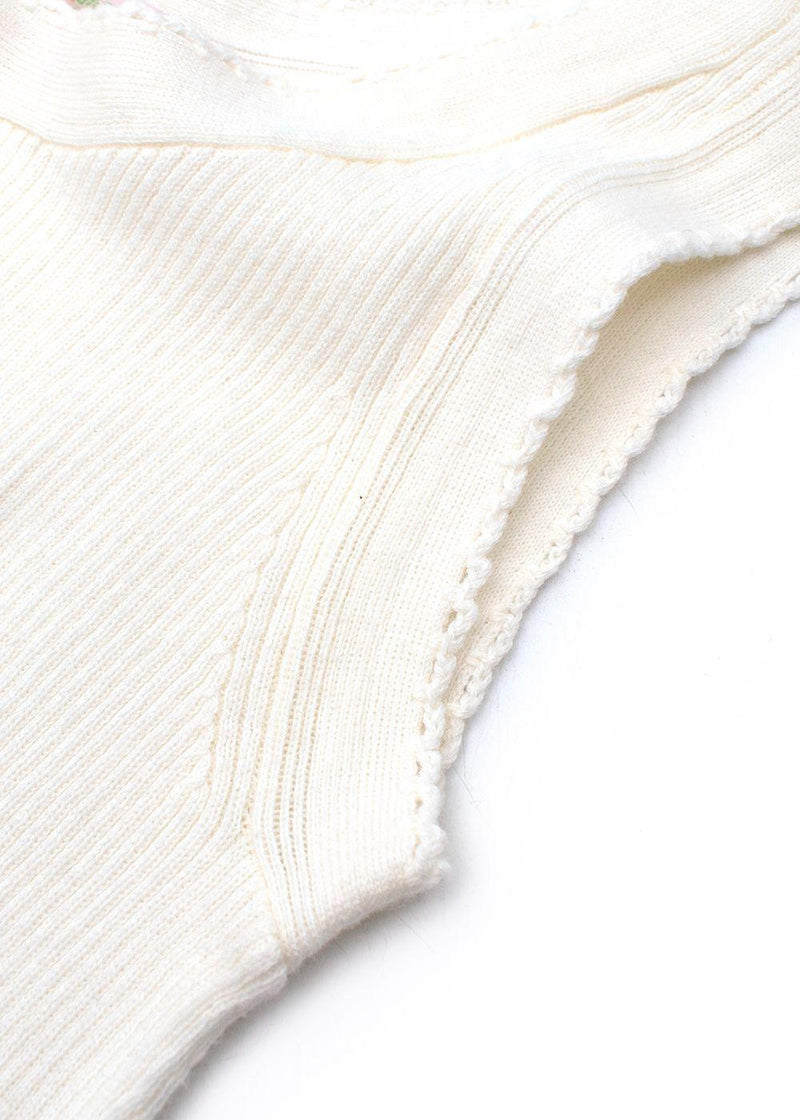 Kids 10Y Cream Ribbed Knit Vest
