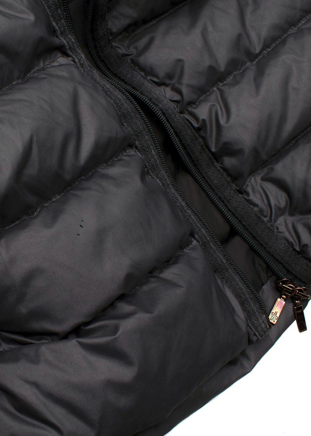 Moncler Grey Longline Nantes Puffer with Racoon Fur Hood