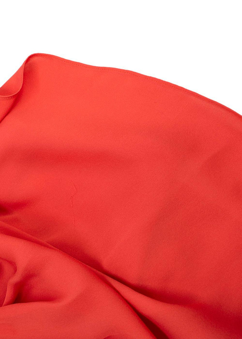 Emilio Pucci Printed-trim Off-shoulder Coral Blouse