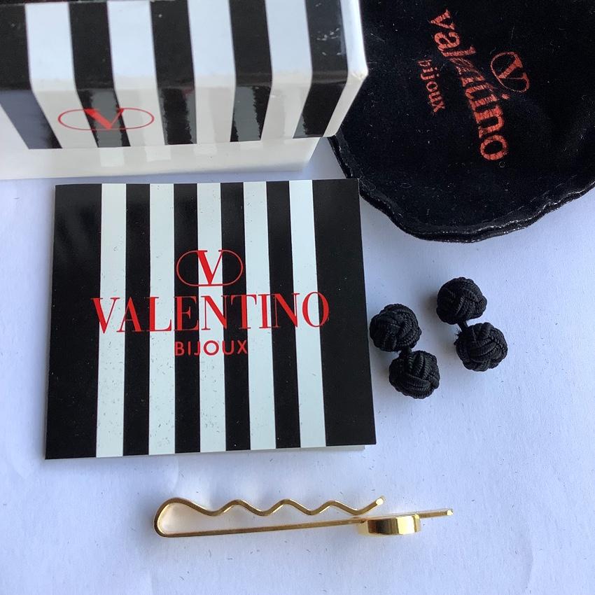 Valentino Vintage Cufflinks & Tie Clip Set