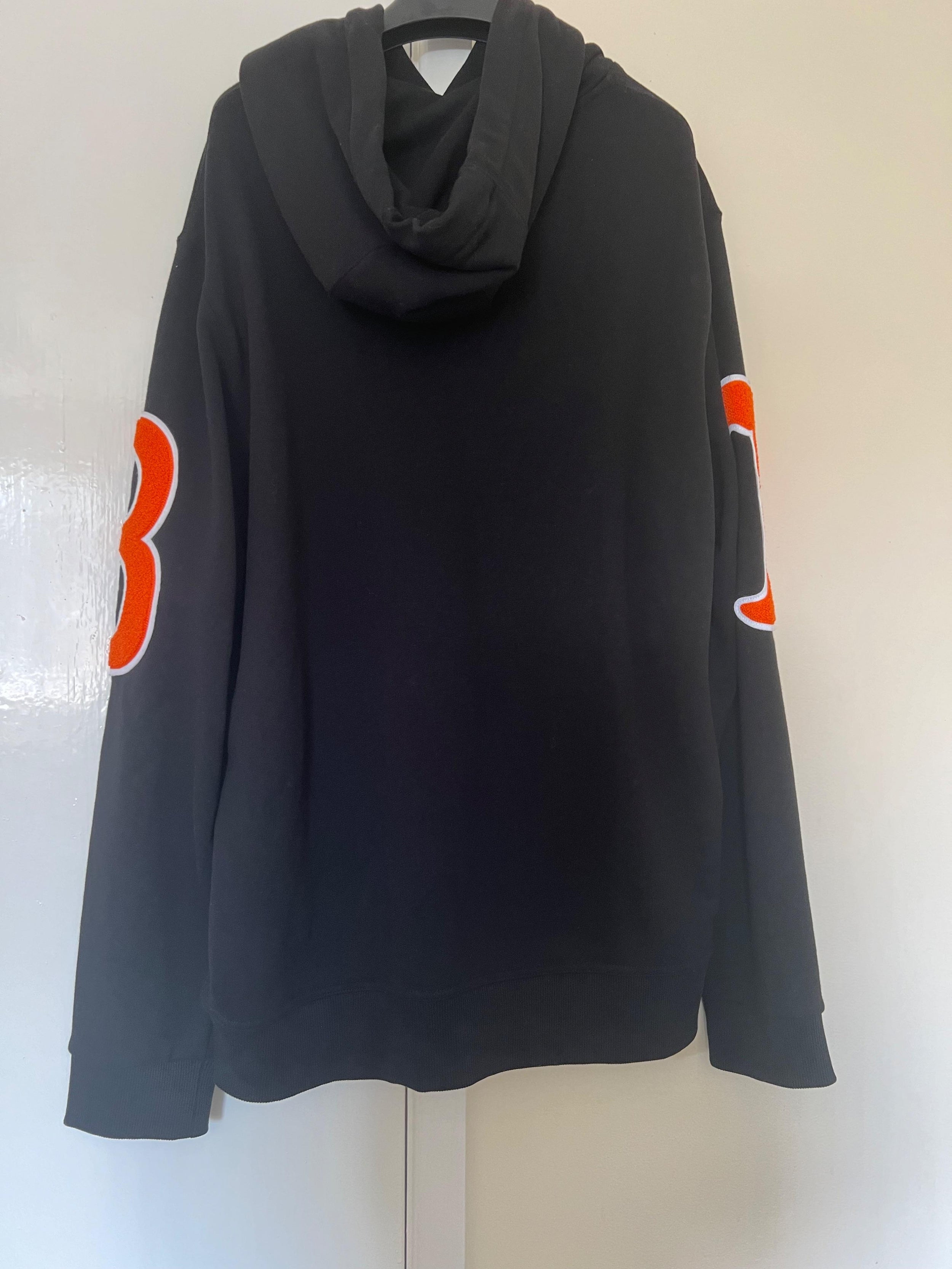 Black Graphic Applique Hoodie