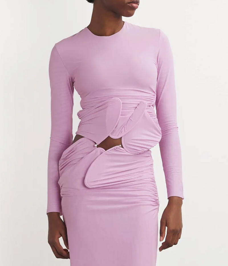 Christopher Esber Venus Looped Ruched Stretch-Jersey Top