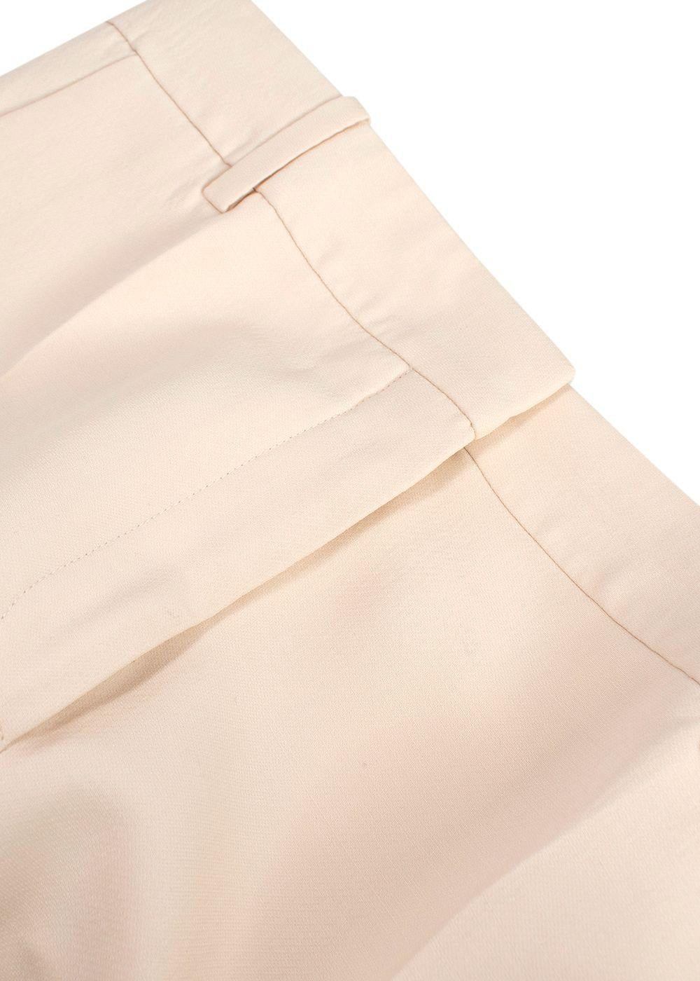 Valentino Cream Tailored Cropped Trousers