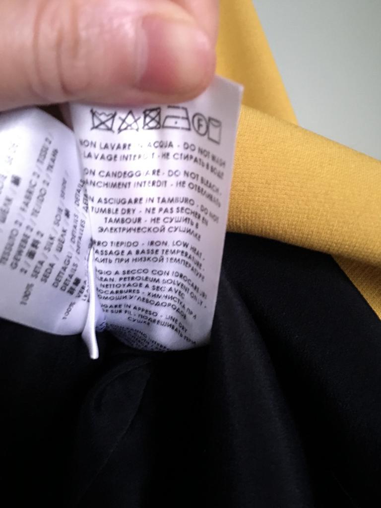 Gucci Yellow Embellished Crepe Dress with Leather Collar